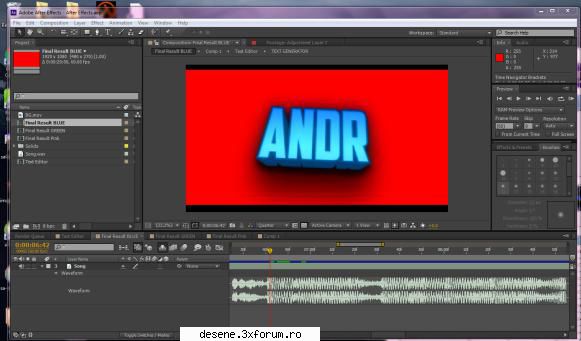Intro2DAfterEffects - Cum schimb din rosu in Negru.??? acest templete - Tutorials / Tutoriale